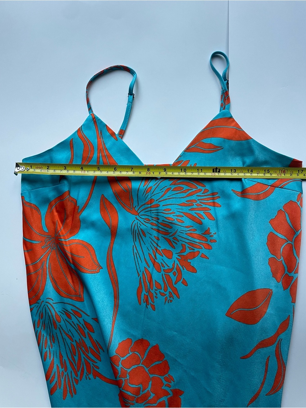 Tropical Floral Slip Maxi Dress – Turquoise & Coral - Picture 3 of 8
